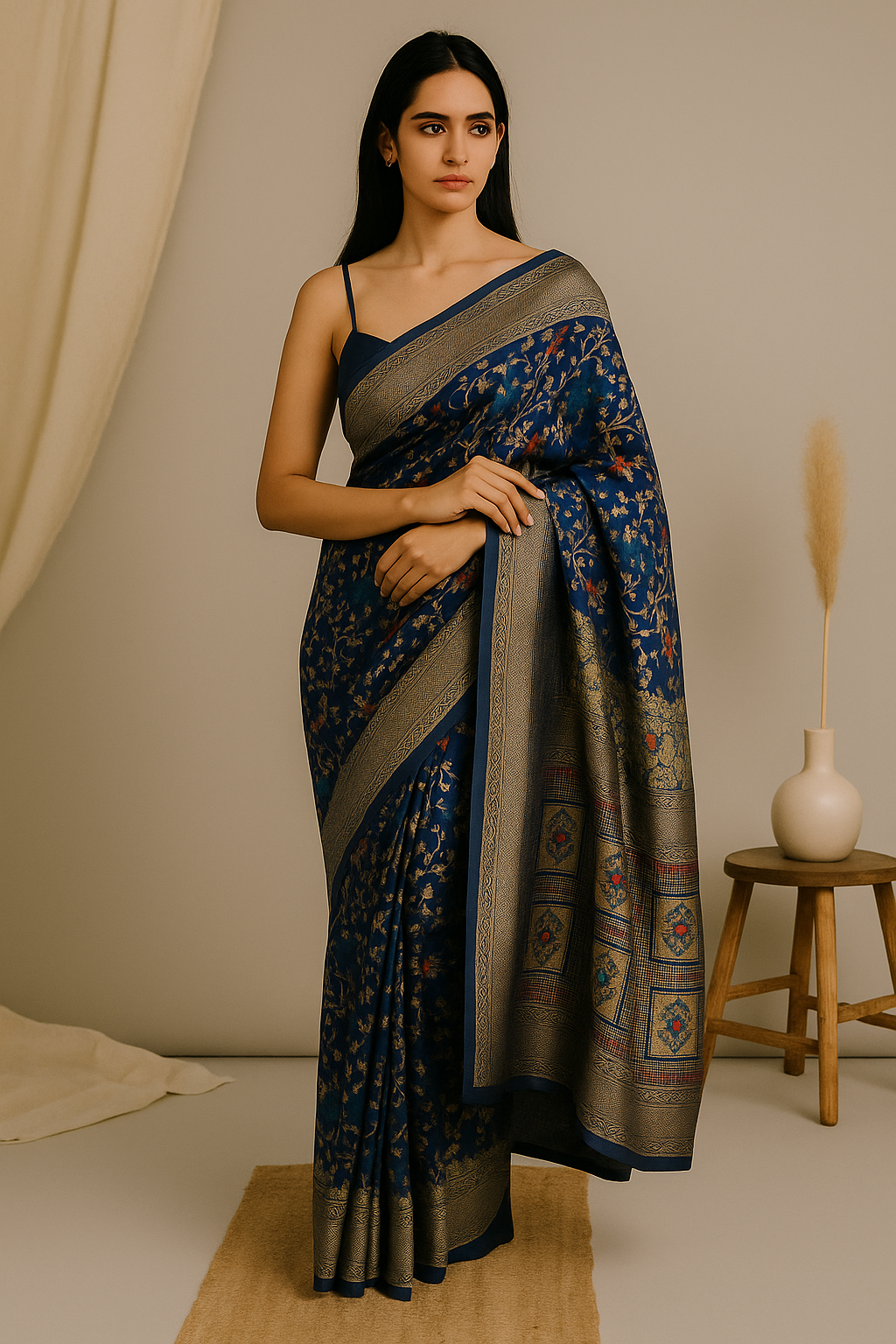 Royal Blue Banarasi Silk Saree
