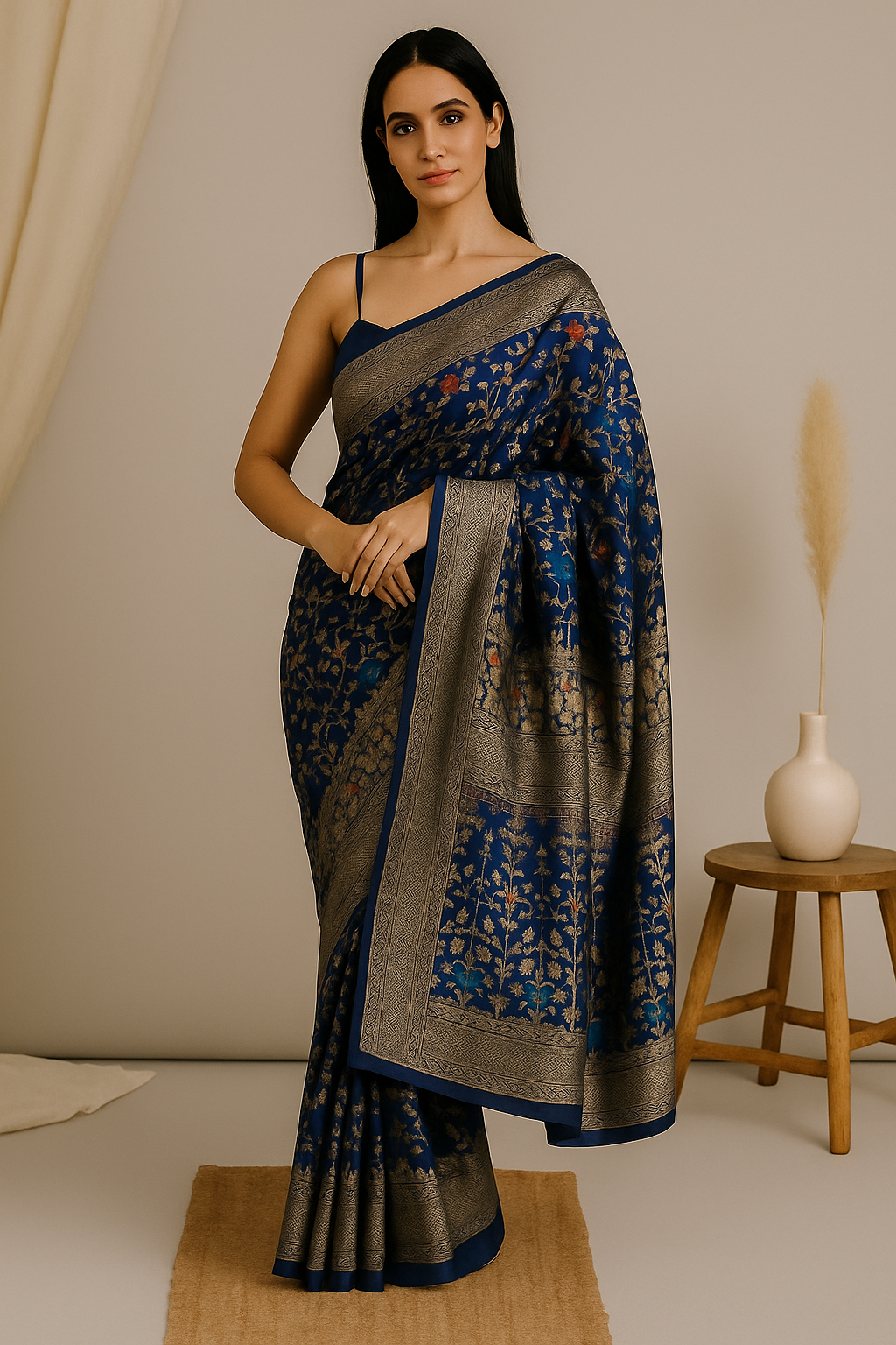 Royal Blue Banarasi Silk Saree