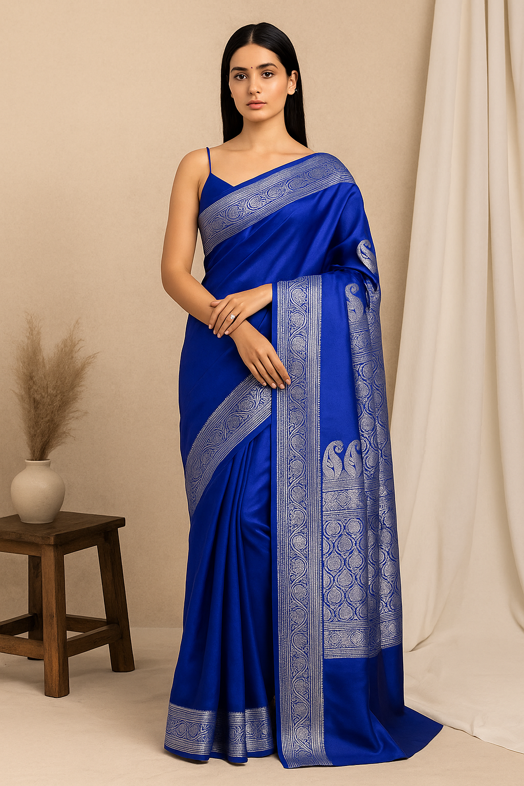 Royal Blue Banarasi Saree