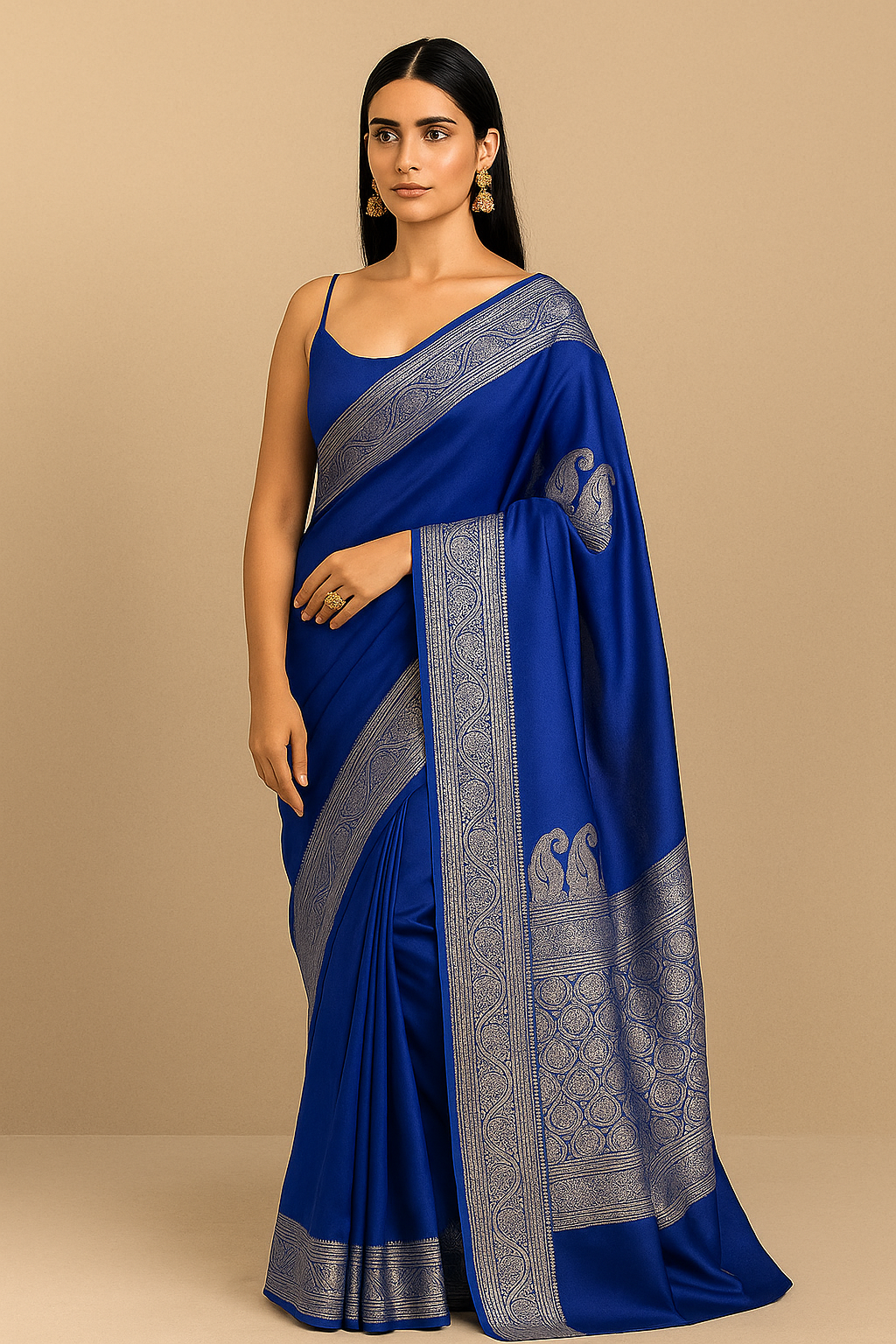 Royal Blue Banarasi Saree