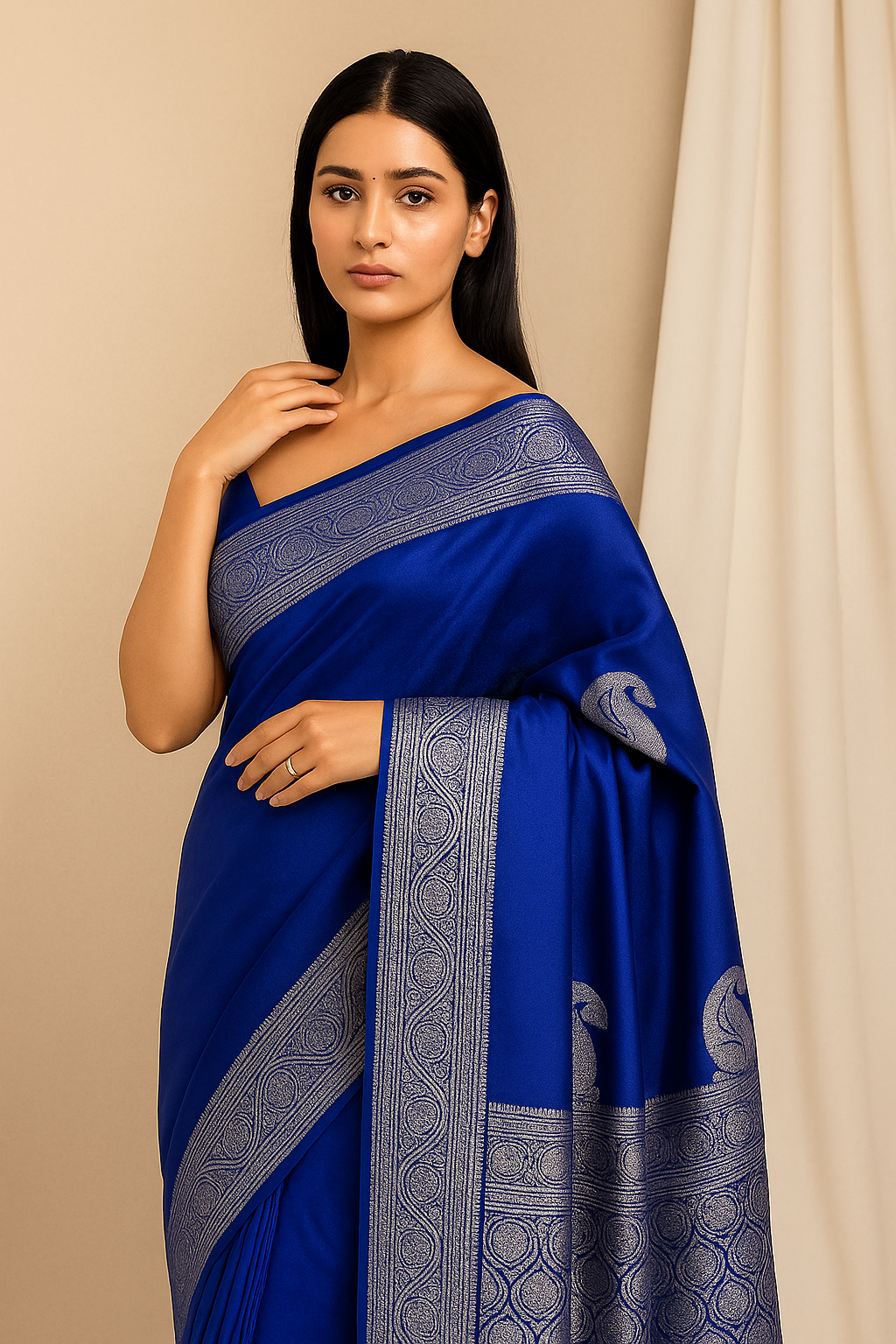 Royal Blue Banarasi Saree