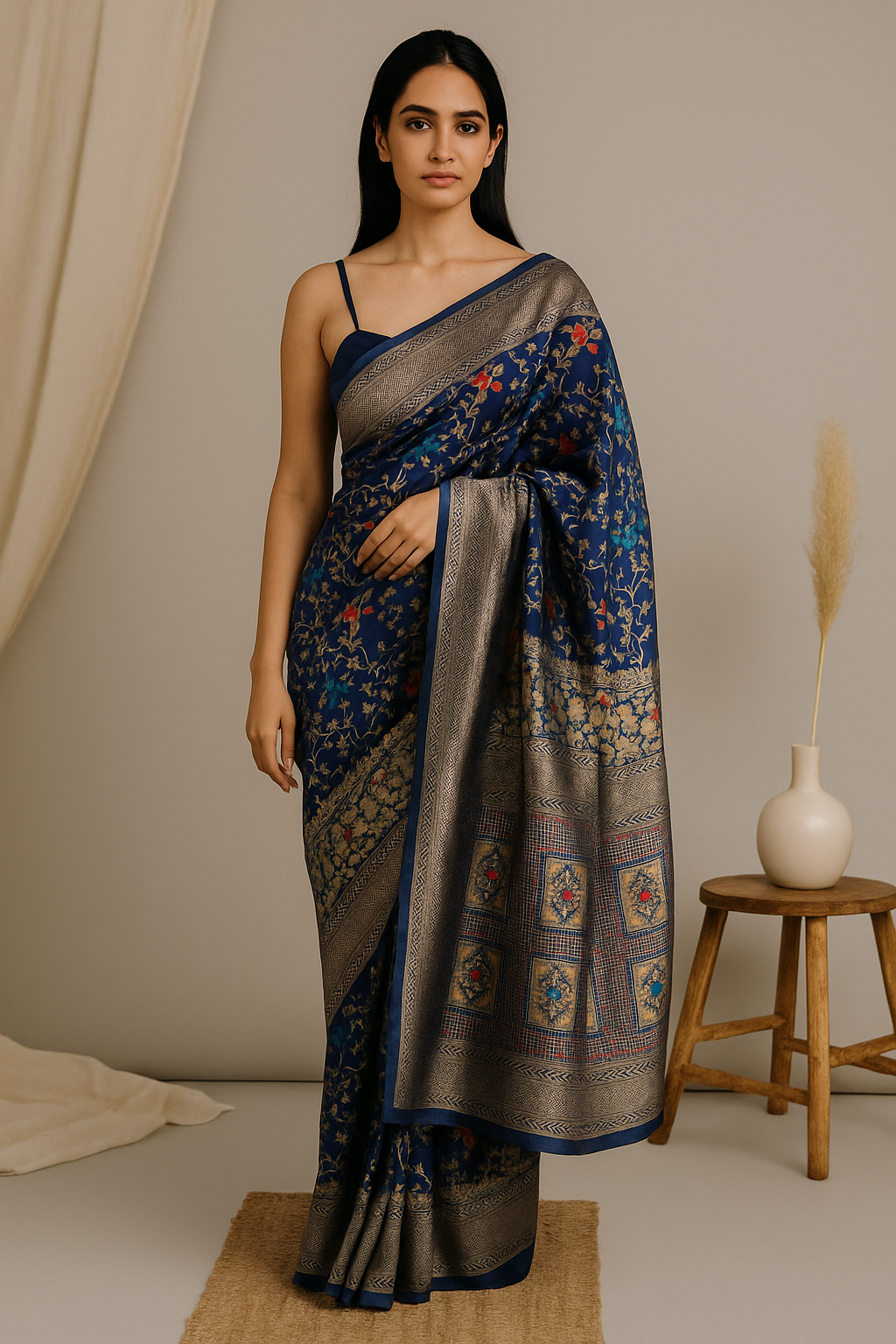Royal Blue Banarasi Silk Saree