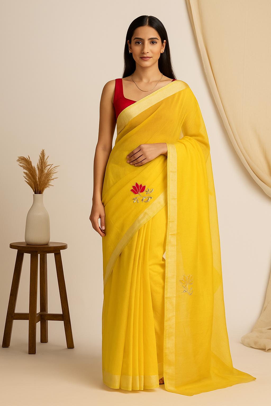 Yellow Cotton Silk