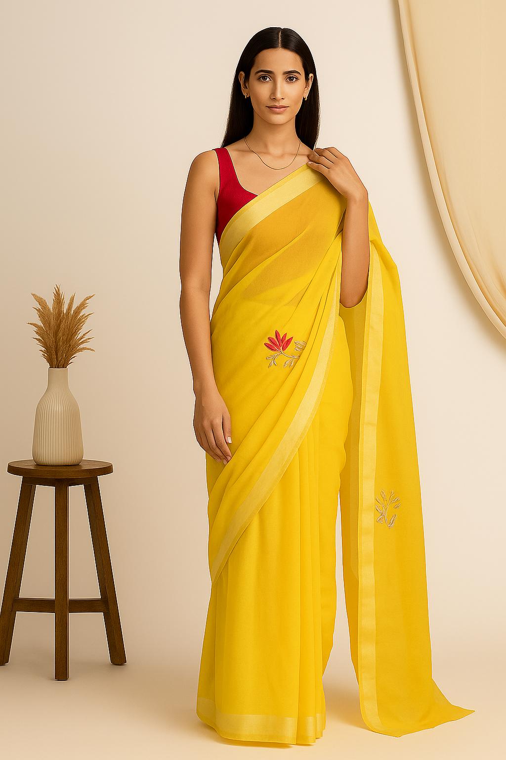 Yellow Cotton Silk