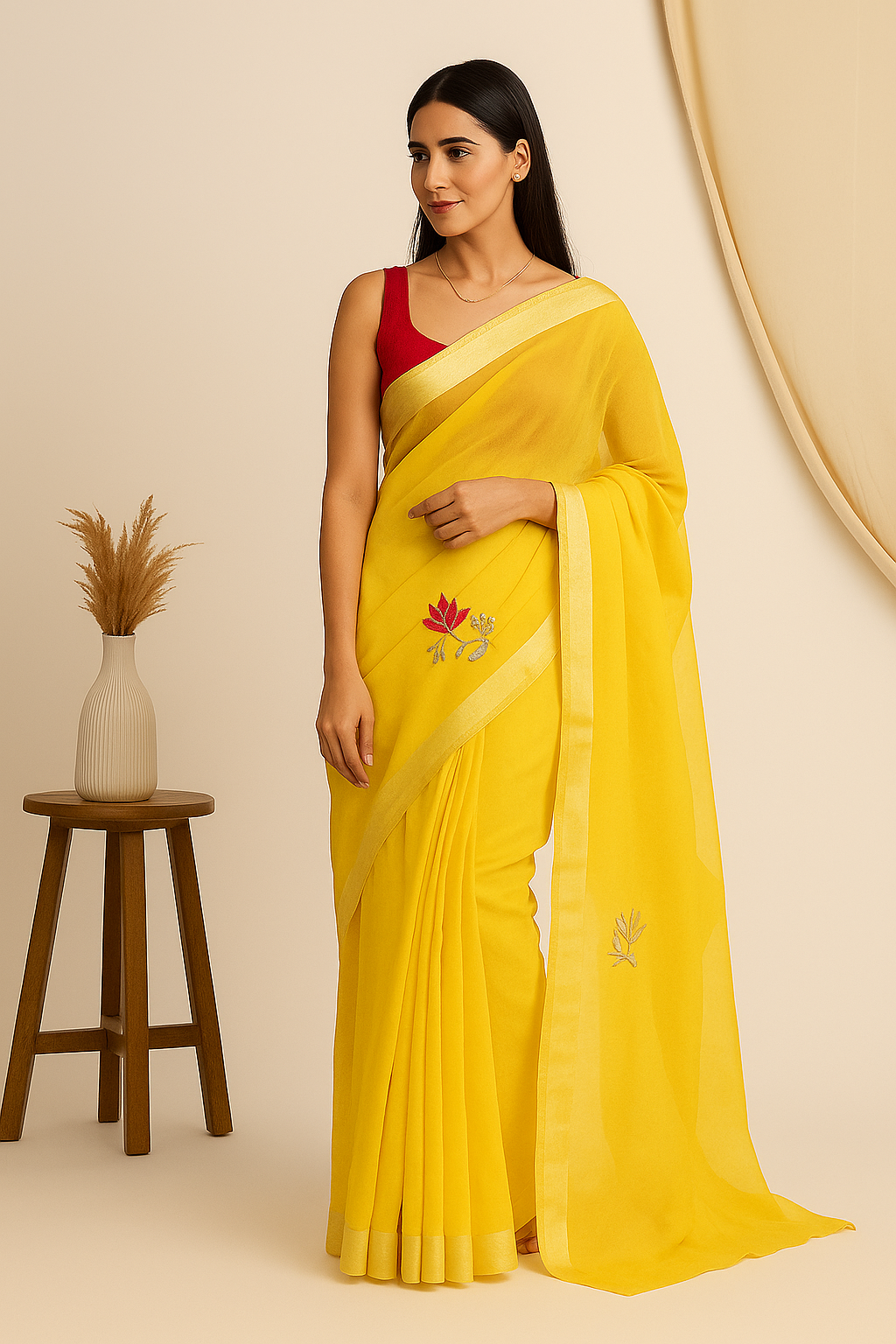 Yellow Cotton Silk