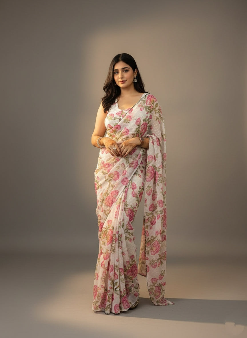 Floral Ready To Wear Saree