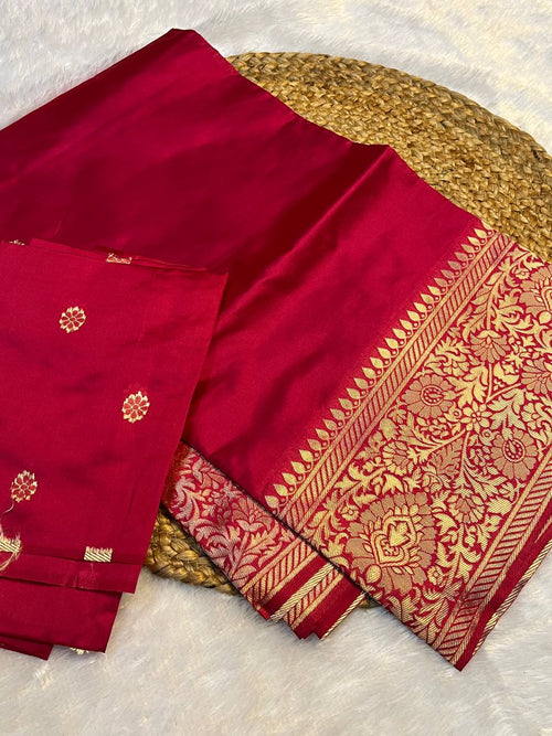 Banarasi Silk Saree With Golden Border