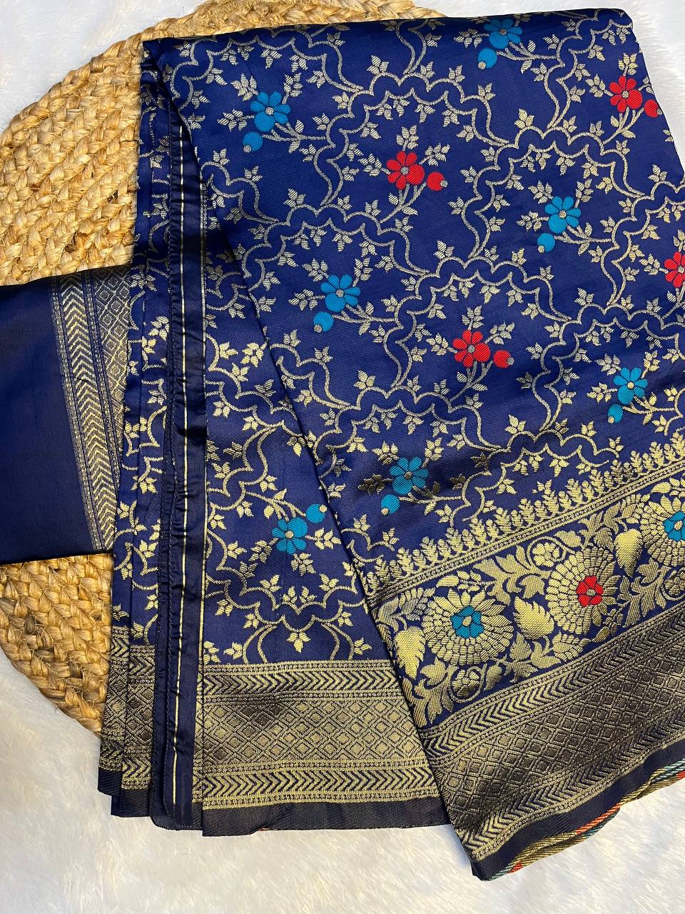 Royal Blue Banarasi Silk Saree