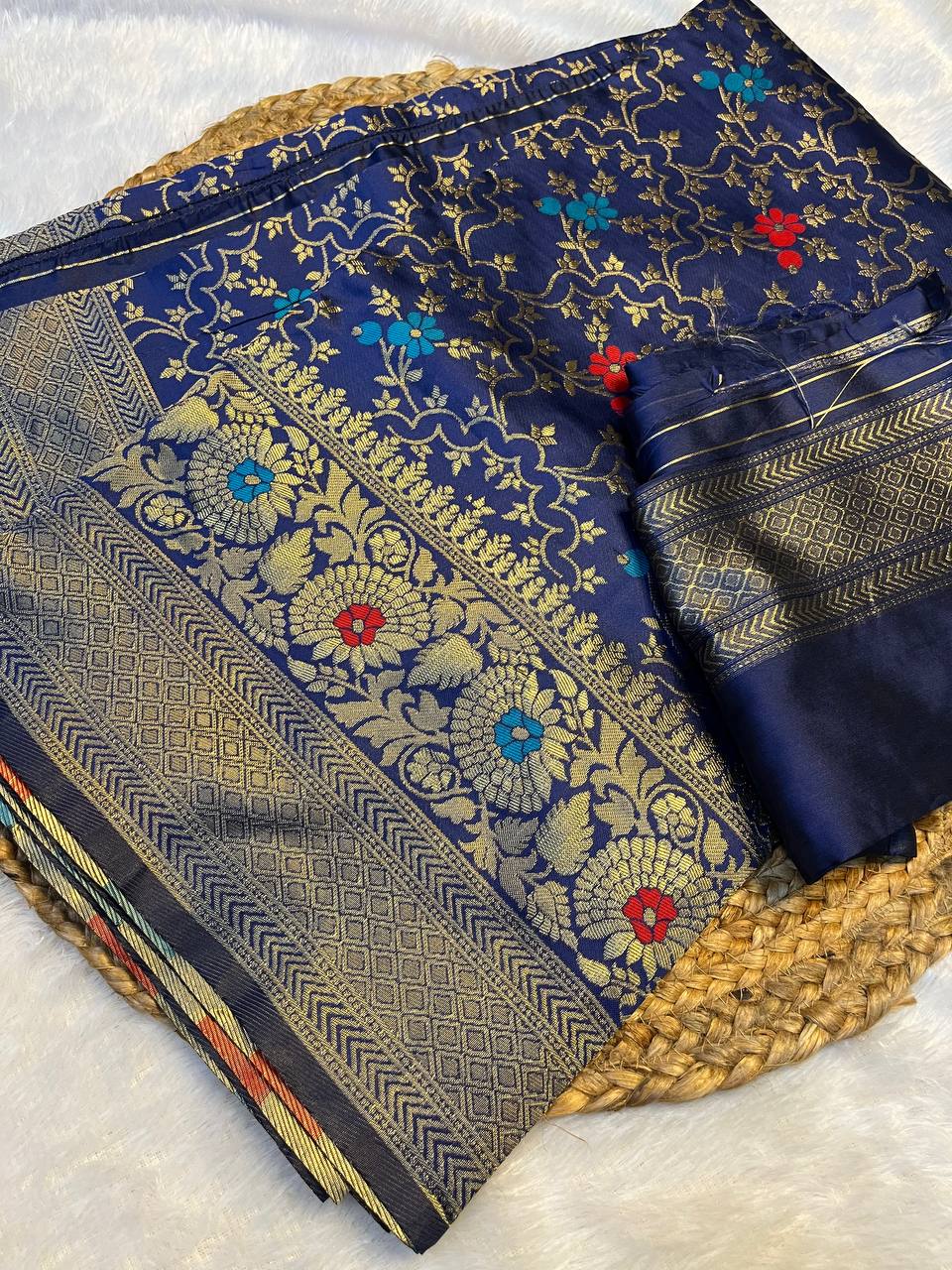Royal Blue Banarasi Silk Saree