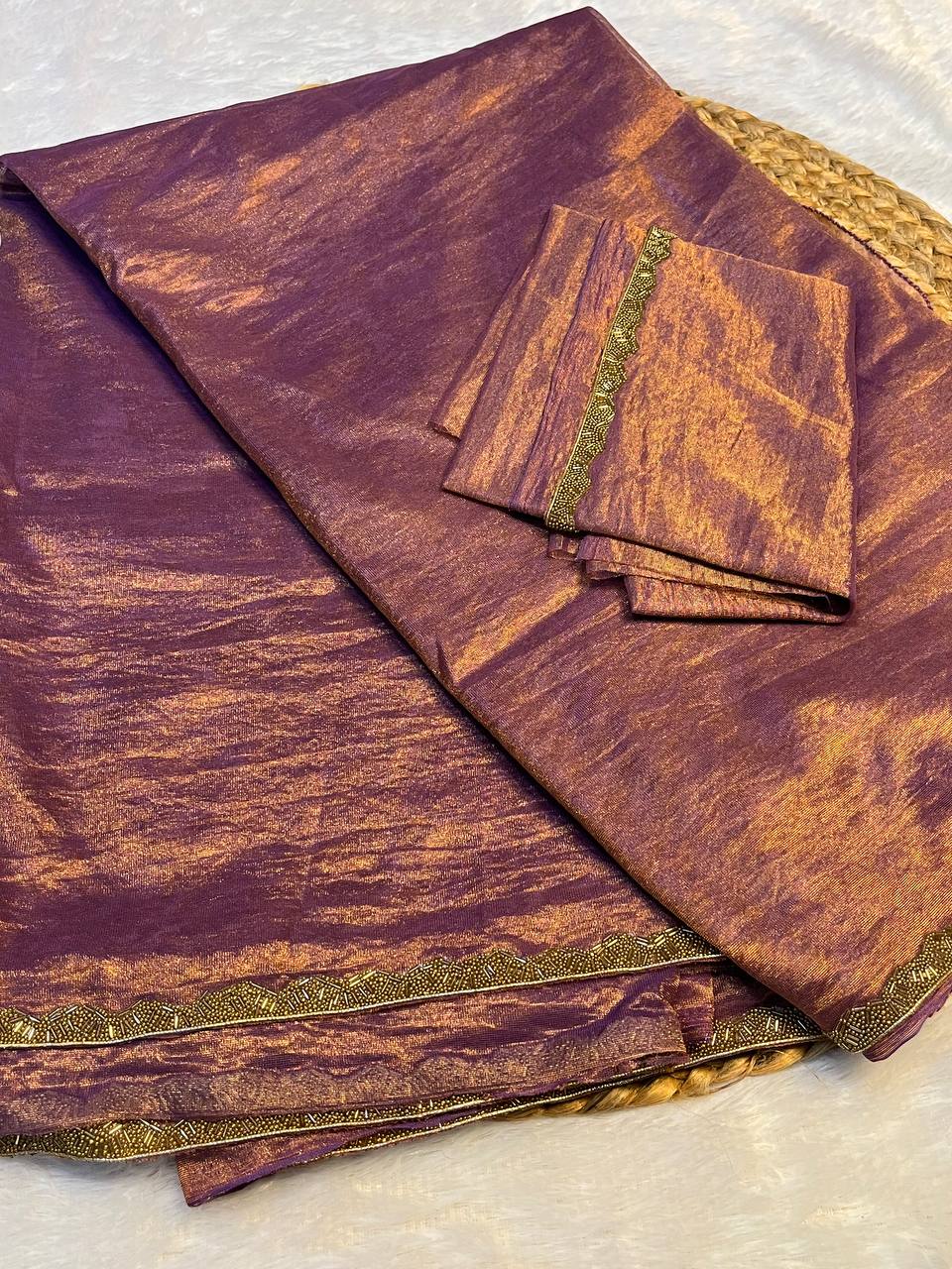 Mauve Shimmer Silk Saree