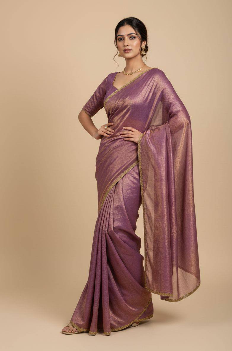 Mauve Shimmer Silk Saree