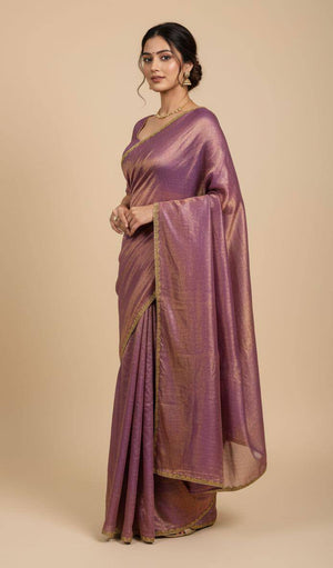 Mauve Shimmer Silk Saree
