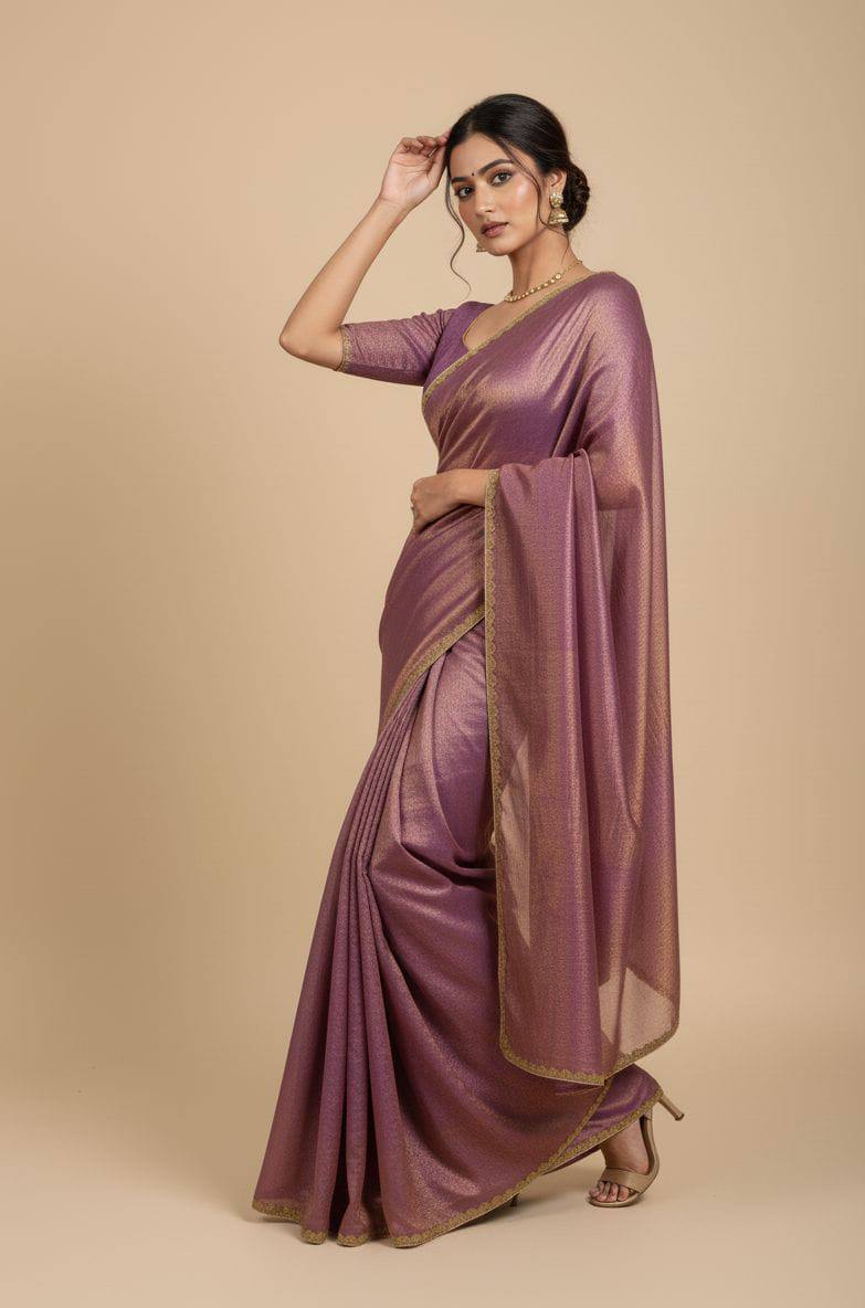 Mauve Shimmer Silk Saree