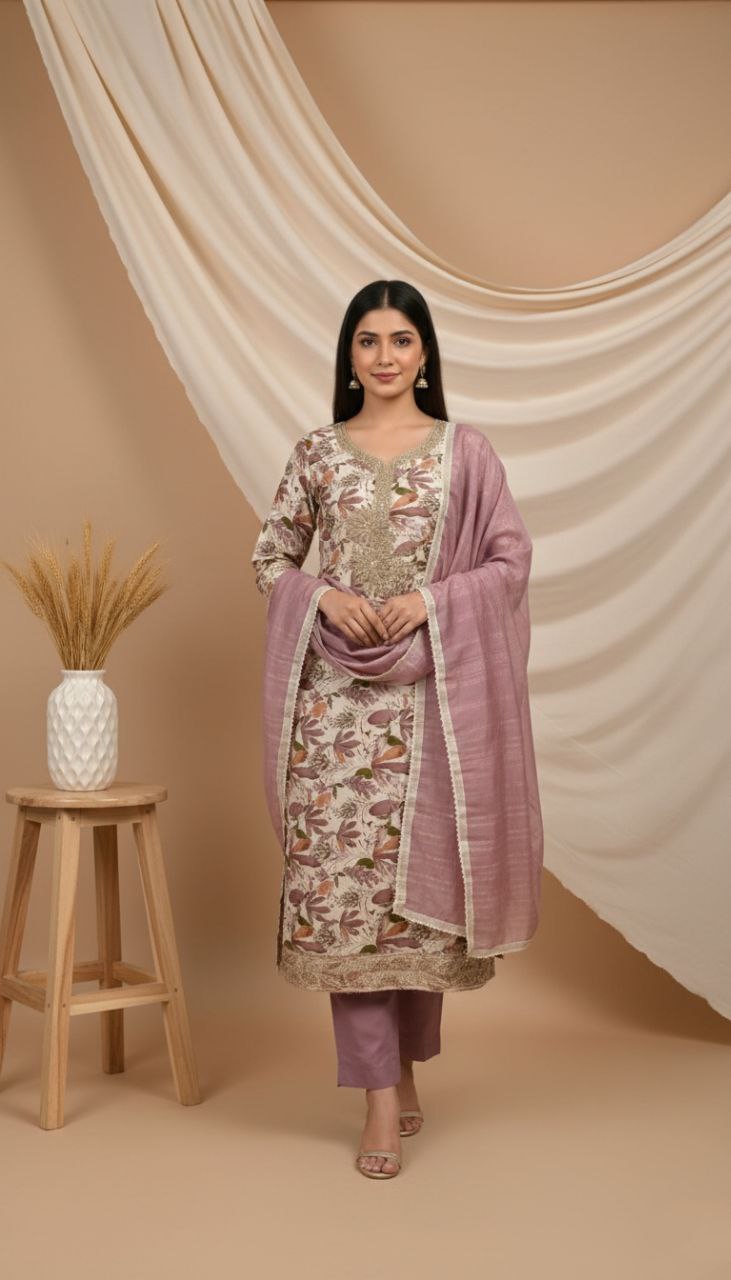 Elegant Printed Suit Set